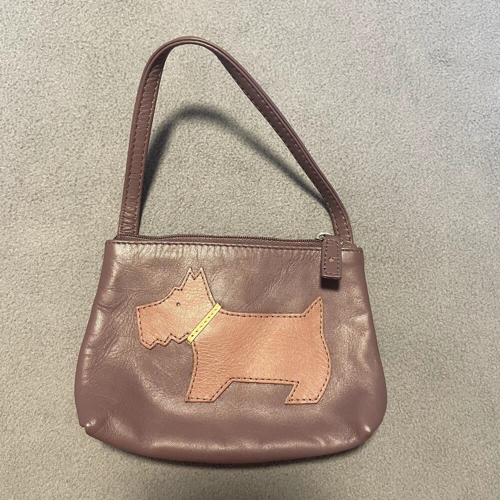 Radley London Purple Pink Mini Bag Vintage Y2K Dog Classic Small Leather British